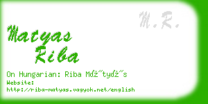 matyas riba business card